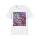 DRAGONFLY DESTINY: Fantasy inspired, Vibrant Tie-Dye T-Shirt, Unisex Softstyle Tee for Festivals, Summer Outings, Birthday Gifts, Casual Wear, Eco-Friendly Fashion