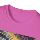 SMASH PARTY: Edgy quarter swirl vibe Tie-Dye Unisex T-Shirt - Boho Style, Summer Vibes, Festival Wear, Beach Party Outfit, Unique Gift Idea