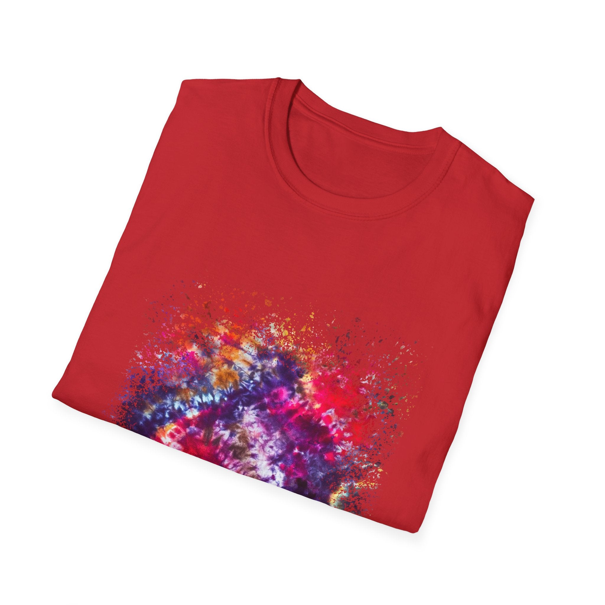 Fifth Dimension 2:  Cool Splash Art Unisex Softstyle T-Shirt, Colorful Tee, Casual Wear, Birthday Gift, Art Lover Shirt, Graphic Tee