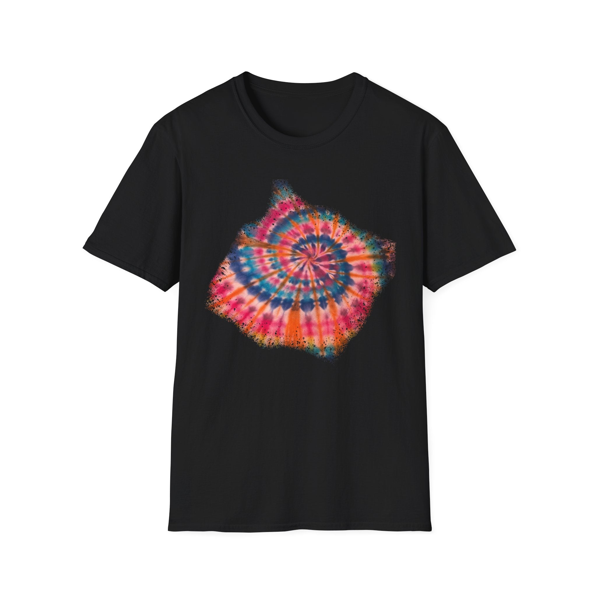 Rainbow Ballad 2: Colorful Snowy edge Tie-Dye Unisex T-Shirt, Bohemian Tee, Festival Wear, Summer Vibes, Casual Fashion, Gift for Her/Him