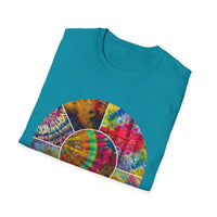 Synchronicity 2:  Colorful Tie-Dye Unisex T-Shirt, Boho Chic Tees, Summer Vibes Shirt, Festival Wear, Gift for Friends, Relaxed Fit Tops