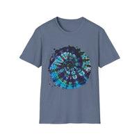Cobalt Tornado 2:  Spiral Tie-Dye T-Shirt, Unisex Kaftan, Bohemian Tee, Beachwear, Summer Top, Festival Gear, Unique Gift