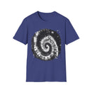 ABYSS: "Down the rabbit hole" vibe, Tie-Dye monochrome Swirl, Unisex Softstyle T-Shirt | Colorful Summer Shirt | Perfect for Festivals, Casual Outings, Gifting, Holidays