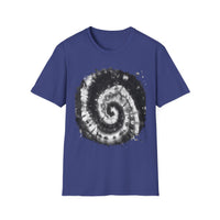 ABYSS: "Down the rabbit hole" vibe, Tie-Dye monochrome Swirl, Unisex Softstyle T-Shirt | Colorful Summer Shirt | Perfect for Festivals, Casual Outings, Gifting, Holidays
