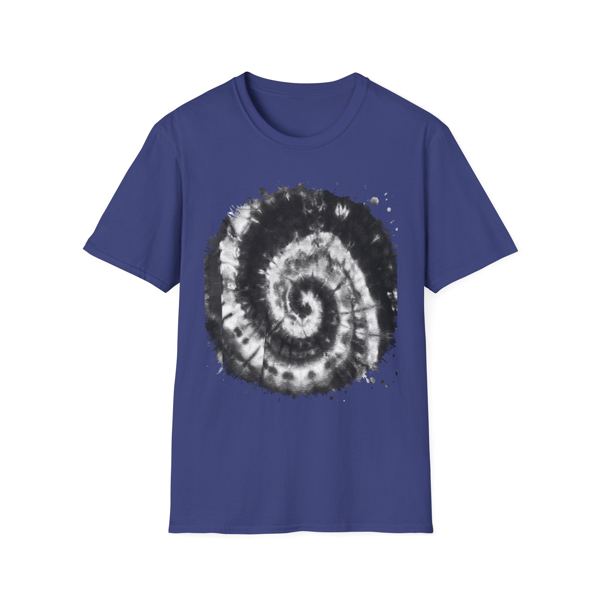 ABYSS: "Down the rabbit hole" vibe, Tie-Dye monochrome Swirl, Unisex Softstyle T-Shirt | Colorful Summer Shirt | Perfect for Festivals, Casual Outings, Gifting, Holidays