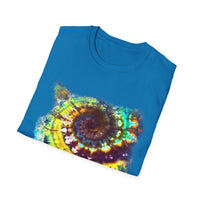 Gideon 2:  Vibrant Swirl Snowy Unisex Softstyle T-Shirt, Colorful Tie-Dye Tee, Trendy Casual Wear, Perfect Gift, Summer Vibes