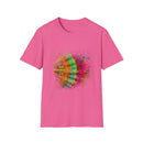 Mandarin Halo 2:  Colorful Splash Unisex Softstyle T-Shirt - Fun Graphic Tee for Summer, Festival Fashion, Casual Wear, Unique Gift Idea, Vibrant [...]