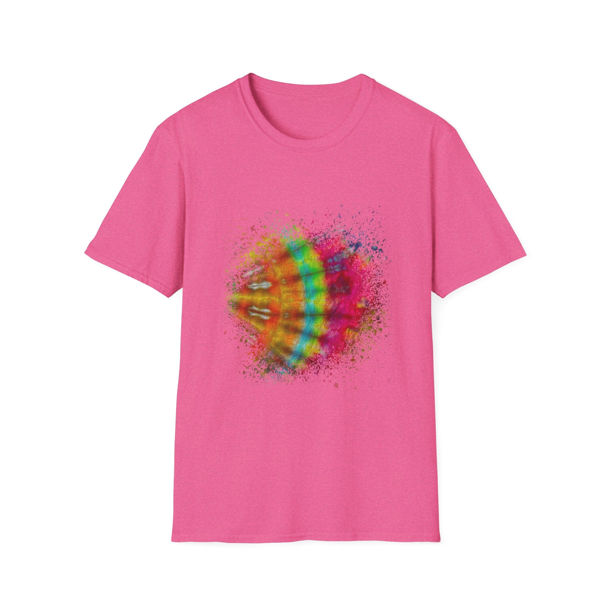 Mandarin Halo 2:  Colorful Splash Unisex Softstyle T-Shirt - Fun Graphic Tee for Summer, Festival Fashion, Casual Wear, Unique Gift Idea, Vibrant [...]