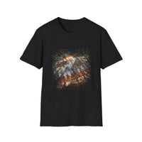 Asteroid Menace 2:  Artistic Abstract Unisex Softstyle T-Shirt | Trendy Graphic Tee, Casual Wear, Unique Fashion Gift, Art Lover Apparel, Everyday Comfort