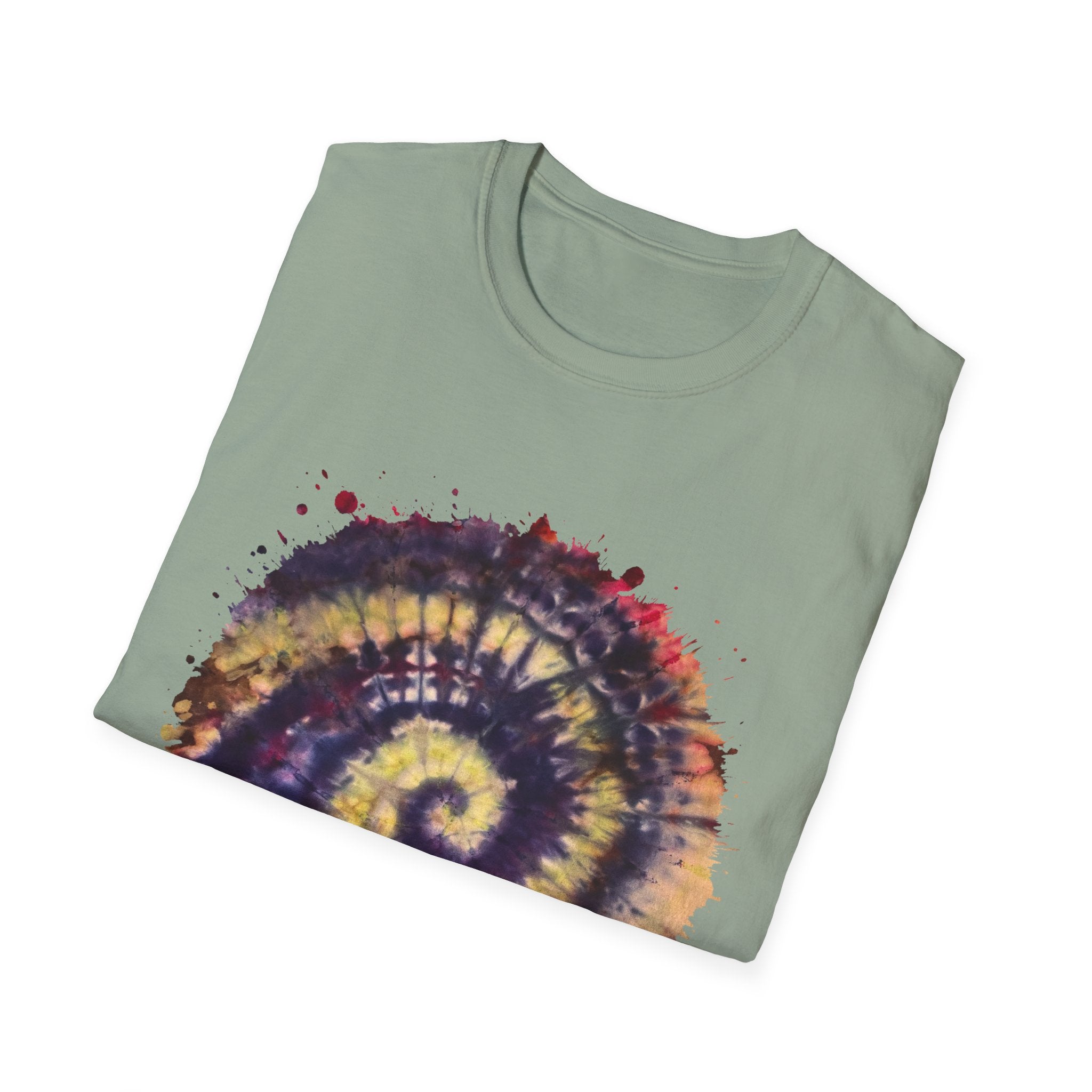 Scarlet Saga 2:  Spiral Tie-Dye Unisex Softstyle T-Shirt | Boho Chic, Casual Wear, Gift for Artists, Summer Fashion, Music Festivals