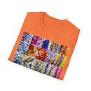 THE SCRAMBLE: Colorful, sampler style,  Tie-Dye collage Unisex T-Shirt, Vibrant Casual Wear, Summer Festival Top, Gift for Him/Her, Retro Vibe Fashion