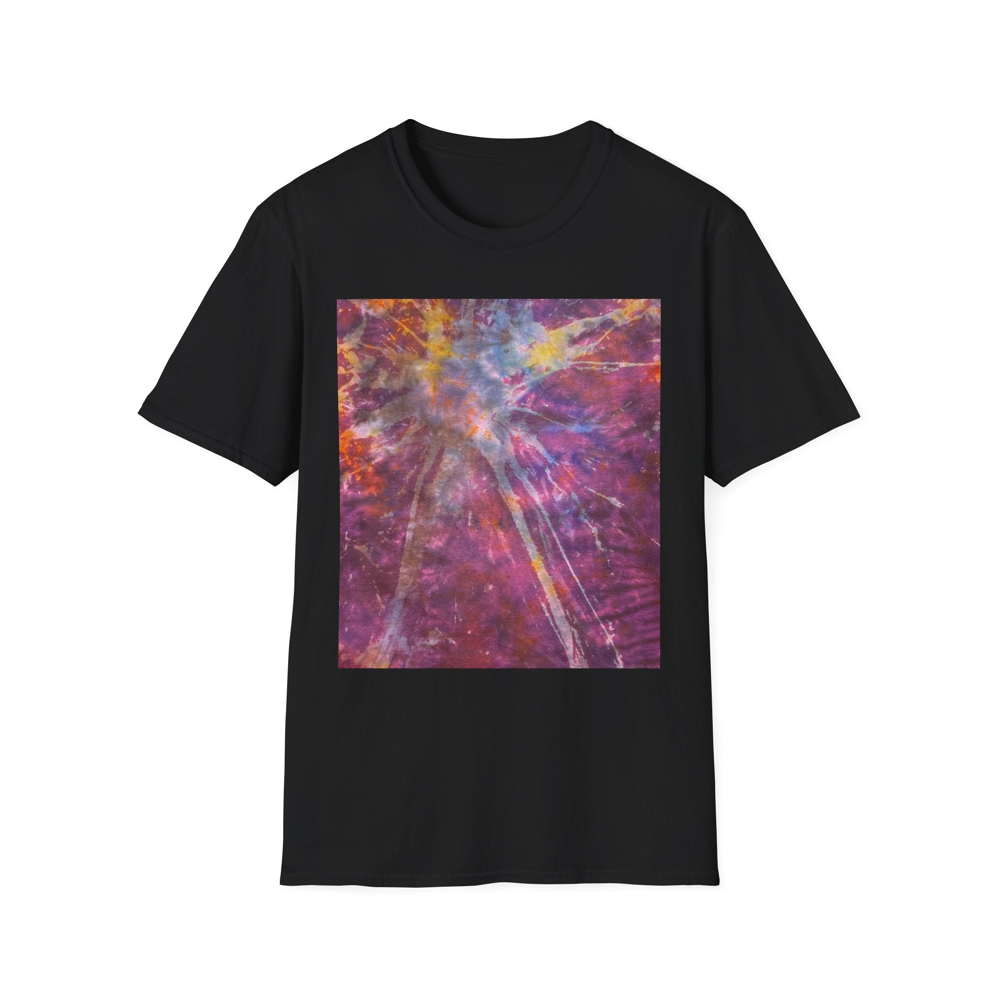 RASPBERRY SORBET:  Splat style, Galactic Vibe Unisex Softstyle T-Shirt | Space Art Tee, Cosmic Shirt, Gift for Astronomers, Unique Spacewear, Casual Wear