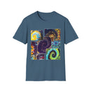 VICTORY: Vibrant Spiral Pattern collage T-Shirt, Unisex Tee for Art Lovers, Boho Chic Fashion, Perfect for Festivals, Gift for Friends