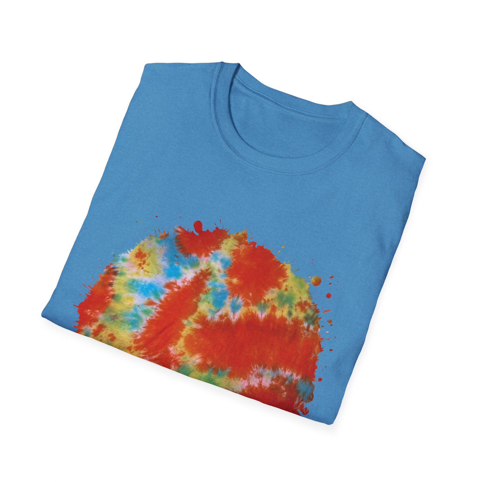 Orange Krush 2:  Tie-Dye Krush Unisex Softstyle T-Shirt, Vibrant Casual Tee, Bohemian Top, Festival Wear, Gift for Music Lovers