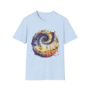 Mocha Spider Dance 2:  Spiral Tie-Dye Unisex T-Shirt, Boho Style Tee, Casual Comfort Shirt, Gift for Nature Lovers, Summer Vibes Apparel