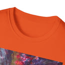 BOMBAY BLITZ:  Galactic Tie-Dye T-Shirt - Unisex Softstyle Tee, Boho Fashion, Festival Wear, Gift for Space Lovers, Casual Everyday Top