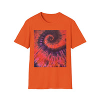 POWER BALL BLISS: Vibrant swirl Tie-Dye Unisex Softstyle T-Shirt, Summer Festival Tee, Bohemian Apparel, Gift for Friends, Unique Graphic Shirt