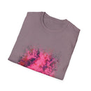 Magenta Madness 2:  Vibrant Splash T-Shirt: Unisex Softstyle, Art Enthusiast Gift, Casual Wear, Summer Apparel, Splash of Color, Vibrant Tee