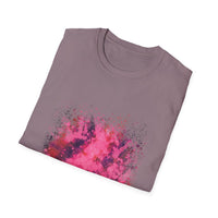 Magenta Madness 2:  Vibrant Splash T-Shirt: Unisex Softstyle, Art Enthusiast Gift, Casual Wear, Summer Apparel, Splash of Color, Vibrant Tee