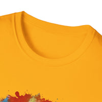 Orange Krush 2:  Tie-Dye Krush Unisex Softstyle T-Shirt, Vibrant Casual Tee, Bohemian Top, Festival Wear, Gift for Music Lovers