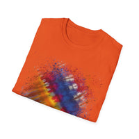INTUITION:  Sunrise inspired, Vibrant Tie-Dye Unisex Softstyle T-Shirt | Comfortable Casual Wear, Gift Idea for Summer, Music Festivals, Retro Vibes, Unisex Apparel