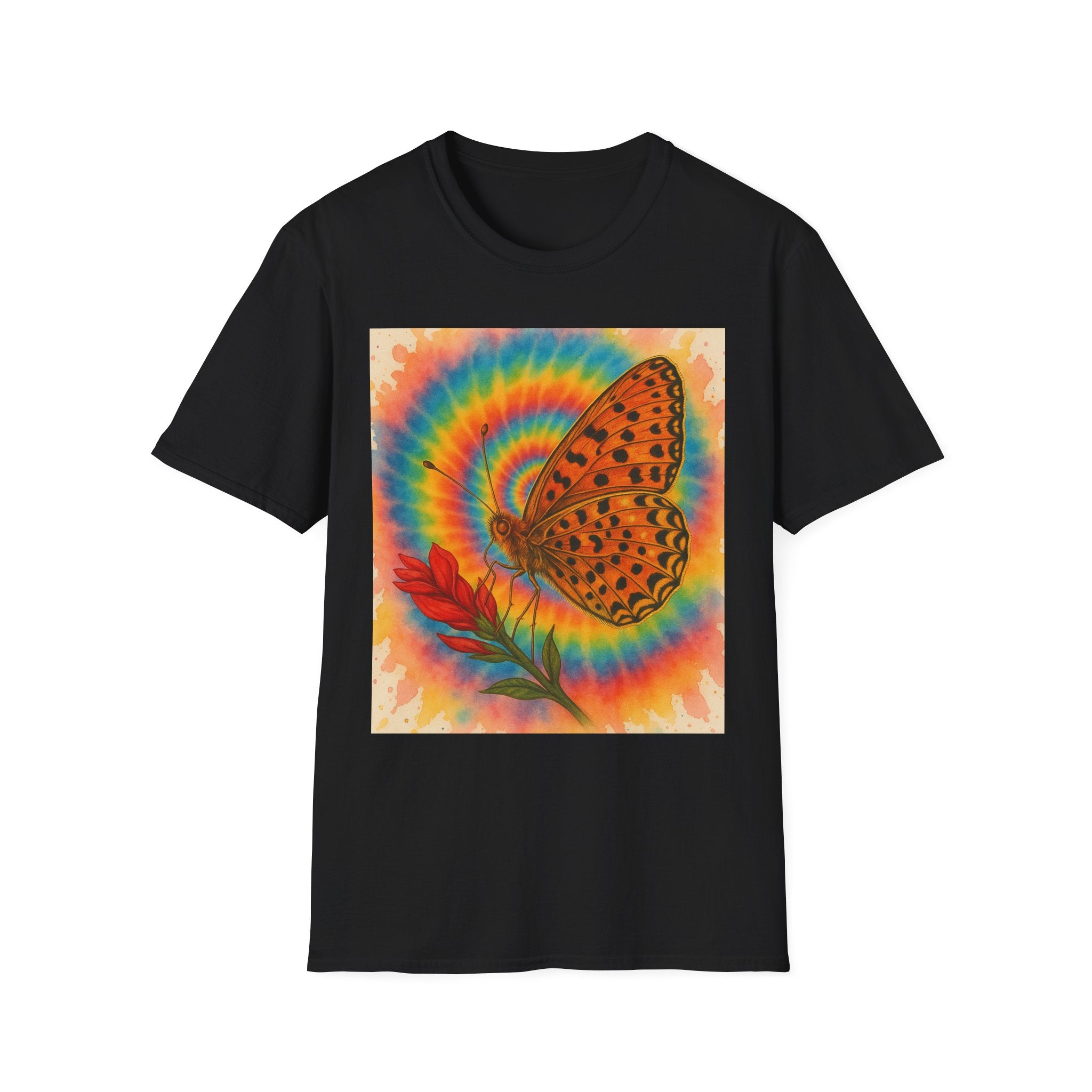 THE BUTTERFLY EFFECT: Playful, Colorful Butterfly Vibe T-Shirt | Softstyle Tee for Nature Lovers | Perfect for Festivals, Summer Days, or Gift Giving