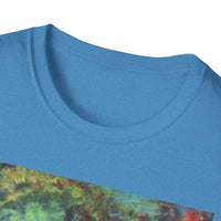 WHIPLASH: Edgy, colorful,  Spiral Unisex Softstyle T-Shirt, Tie-Dye Tee, Casual Wear, Festival Clothing, Summer Vibes, Unique Gift Idea