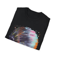 Bravado 2:  Colorful Tie-Dye Unisex Softstyle T-Shirt with Abstract Design, Perfect for Festivals, Casual Outings, Relaxed Days, Summer Vibes, and Gifts