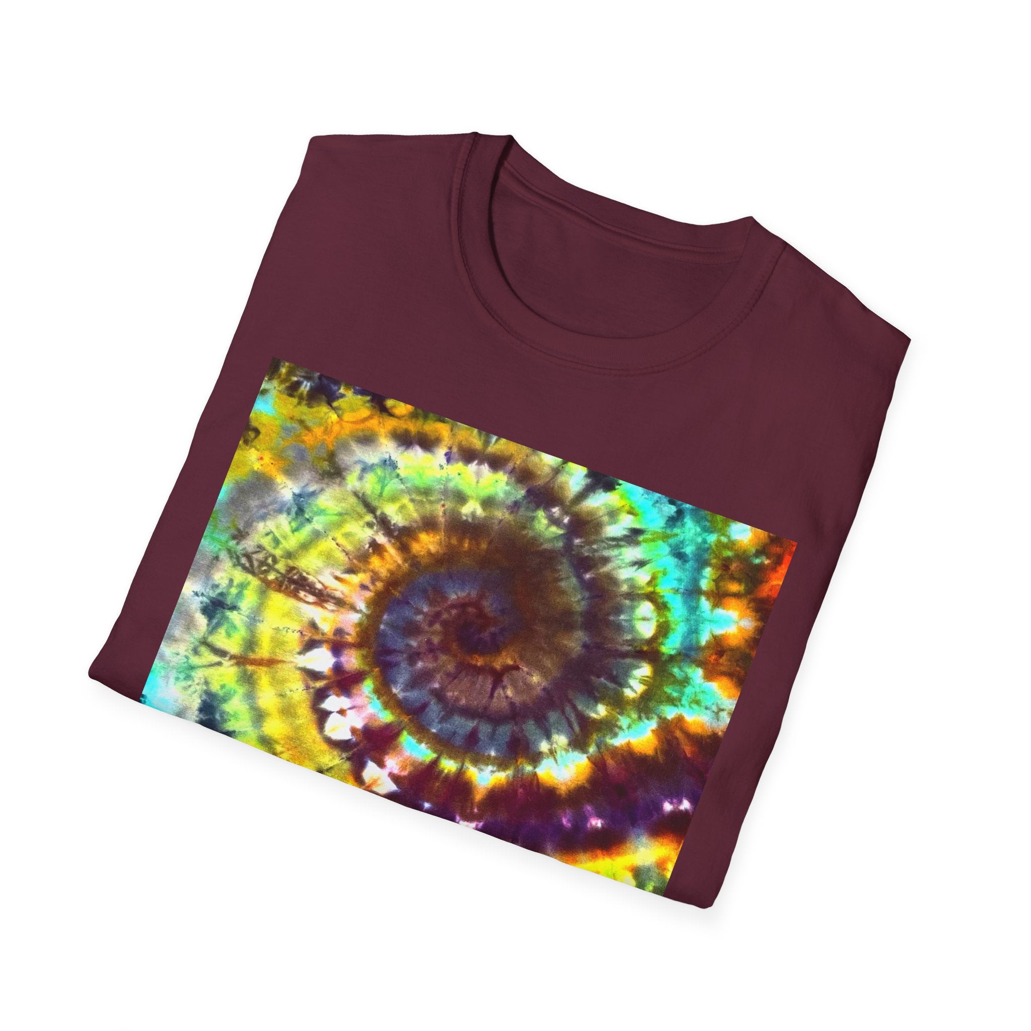 GIDEON: Vibrant swirl Tie-Dye T-Shirt for Festivals, Casual Wear, Spiritual Retreats, Gifts for Friends, Summer Style Essentials