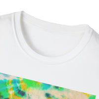 TURQUOISE TREASURE: Tide pool inspired,  Vibrant Tie-Dye T-Shirt, Unisex Softstyle Tee, Casual Summer Wear, Music Festival Attire, Boho Chic Shirt, Unique Gift for Friends