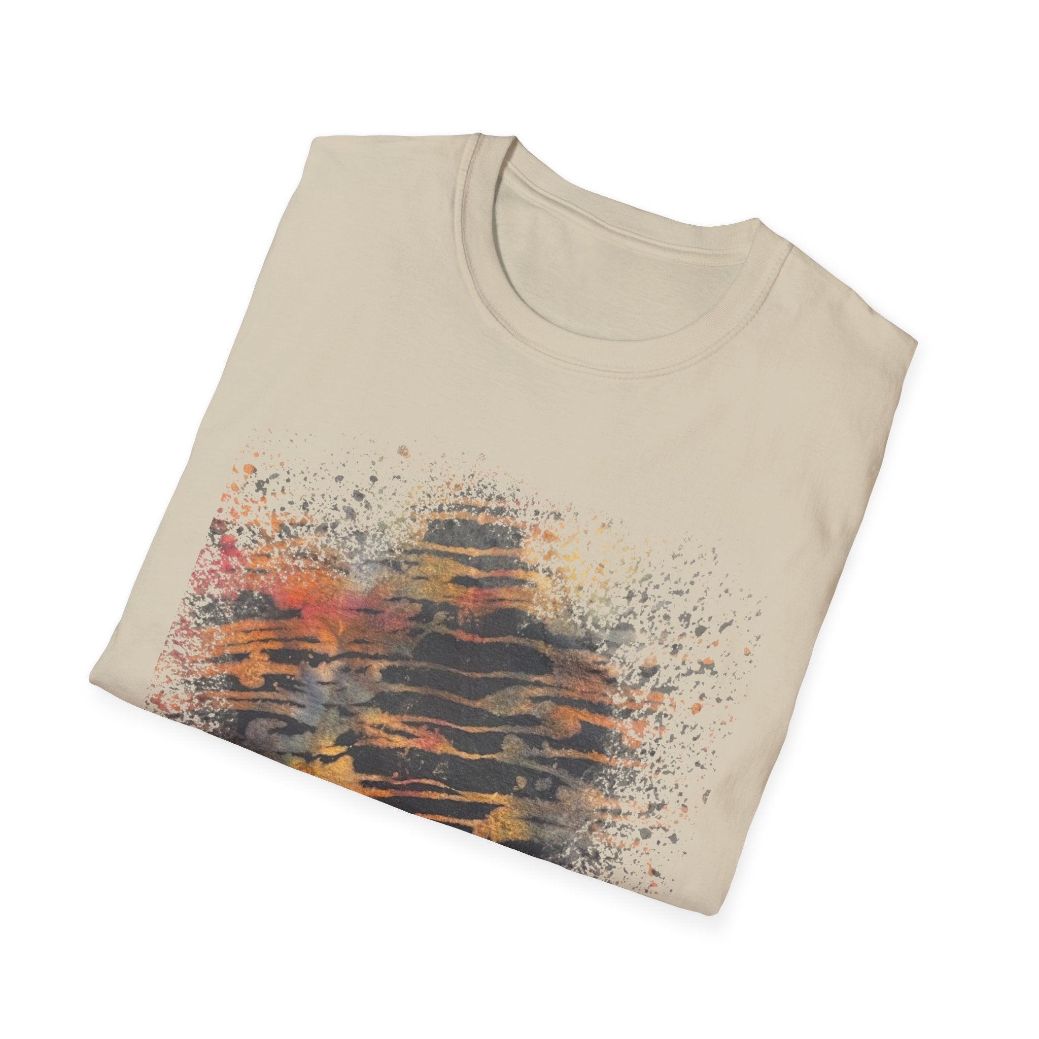 MIDNIGHT SUN: Galaxy, spray style, Abstract Art Unisex T-Shirt – Trendy Graphic Tee for Casual Wear, Unique Gift for Art Lovers, Summer Fashion, Street Style