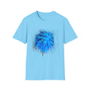 Blue Tide 2:  Vibrant Blue Drip Edge Tie-Dye Unisex Softstyle T-Shirt, Comfy Casual Wear, Summer Outfits, Beach Vibes, Gift for Him/Her, Trendy Apparel
