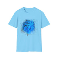 Blue Tide 2:  Vibrant Blue Drip Edge Tie-Dye Unisex Softstyle T-Shirt, Comfy Casual Wear, Summer Outfits, Beach Vibes, Gift for Him/Her, Trendy Apparel
