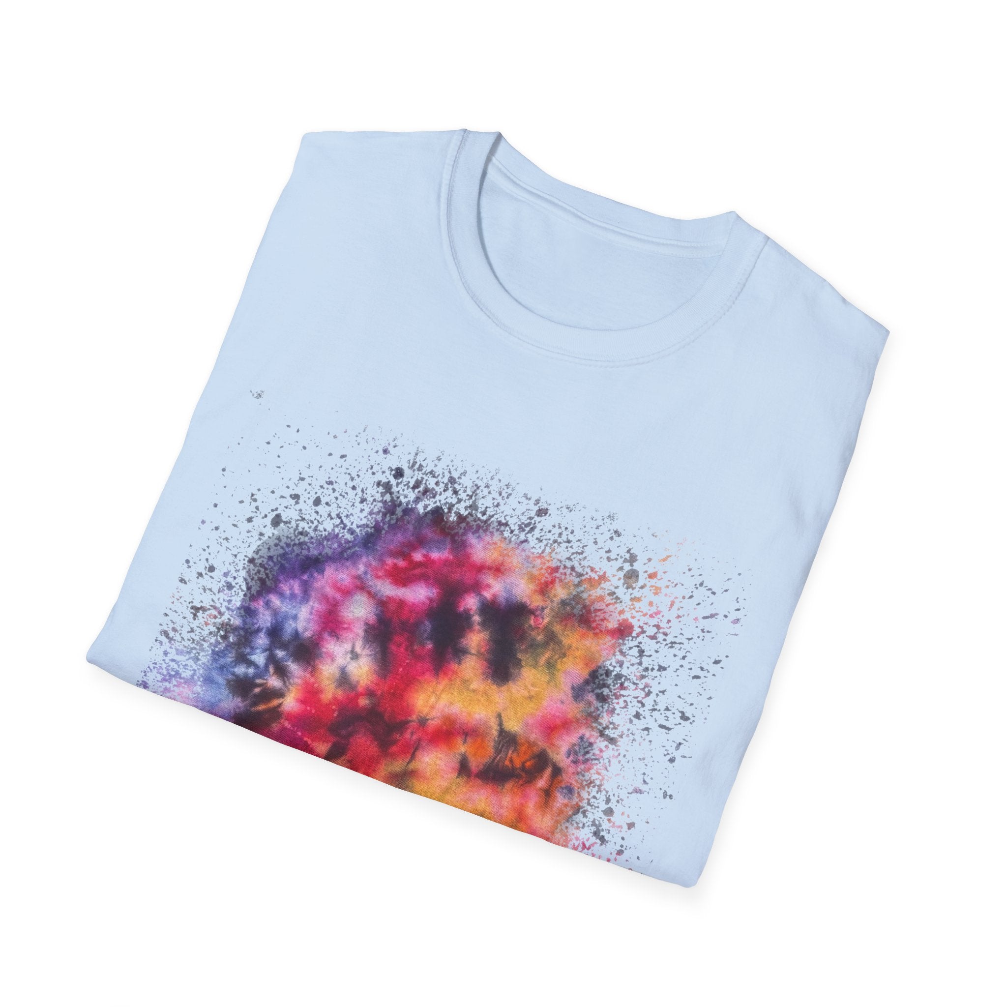 Serenade 2:  Vibrant Drip Artistic T-Shirt, Unisex Softstyle Tee, Colorful Streetwear, Graphic Tee, Casual Artwear, Trendy Summer Shirt