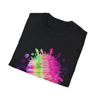 Neon Discovery 2:  Colorful Tie-Dye Splash Unisex Softstyle T-Shirt, Casual Tee, Summer Vibes, Festival Wear, Everyday Comfort, Gift Idea