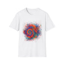 TANGERINE SWIRL: Colorful mini Swirl Unisex Softstyle T-Shirt, Vivid Tie-Dye Tee, Festival Shirt, Bohemian Style Top, Summer Vibes Clothing