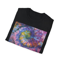 DRAGONFLY DESTINY: Fantasy inspired, Vibrant Tie-Dye T-Shirt, Unisex Softstyle Tee for Festivals, Summer Outings, Birthday Gifts, Casual Wear, Eco-Friendly Fashion