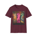 FIRE STONE: Stonehenge inspired collage, Colorful Tie-Dye Unisex T-Shirt, Boho Tee, Summer Vibes Shirt, Festival Wear, Unique Gift for Him and Her