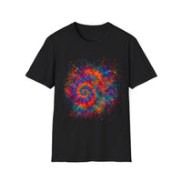 TANGERINE SWIRL: Colorful mini Swirl Unisex Softstyle T-Shirt, Vivid Tie-Dye Tee, Festival Shirt, Bohemian Style Top, Summer Vibes Clothing