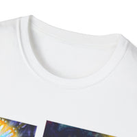 VICTORY: Vibrant Spiral Pattern collage T-Shirt, Unisex Tee for Art Lovers, Boho Chic Fashion, Perfect for Festivals, Gift for Friends