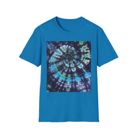COBALT TORNADO: Tie-Dye Spiral Unisex T-Shirt, Bohemian Style Tee, Festival Apparel, Casual Wear, Gift for Him or Her