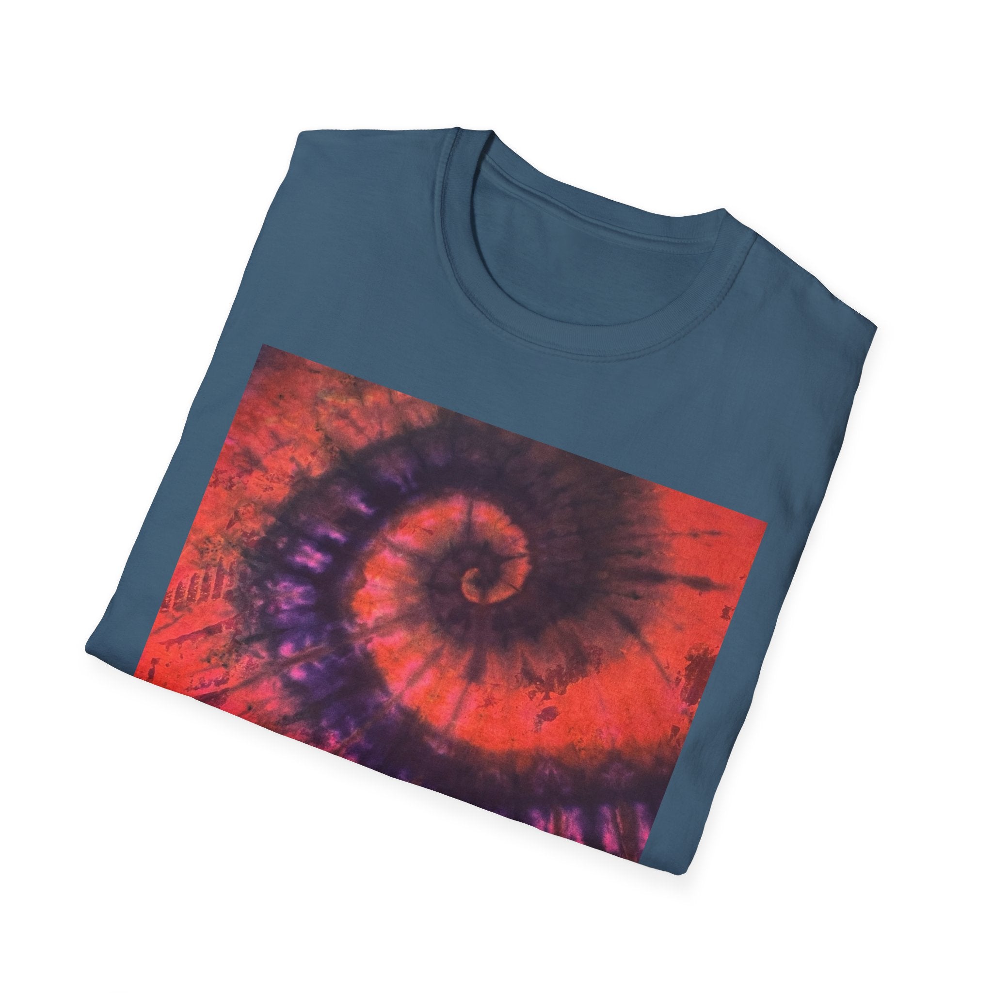 POWER BALL BLISS: Vibrant swirl Tie-Dye Unisex Softstyle T-Shirt, Summer Festival Tee, Bohemian Apparel, Gift for Friends, Unique Graphic Shirt