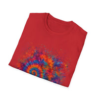 TANGERINE SWIRL: Colorful mini Swirl Unisex Softstyle T-Shirt, Vivid Tie-Dye Tee, Festival Shirt, Bohemian Style Top, Summer Vibes Clothing