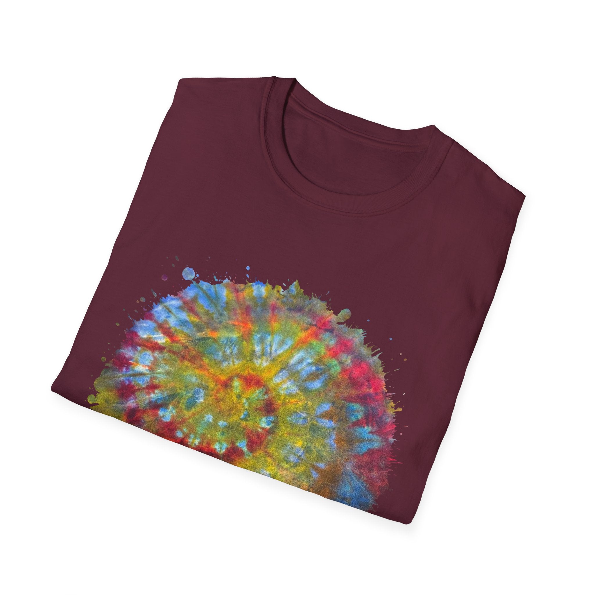 Watermelon Krush 2:  Colorful Spiral Tie-Dye Unisex Softstyle T-Shirt, Summer Vibes Shirt, Festival Apparel, Gift for Her, Boho Fashion