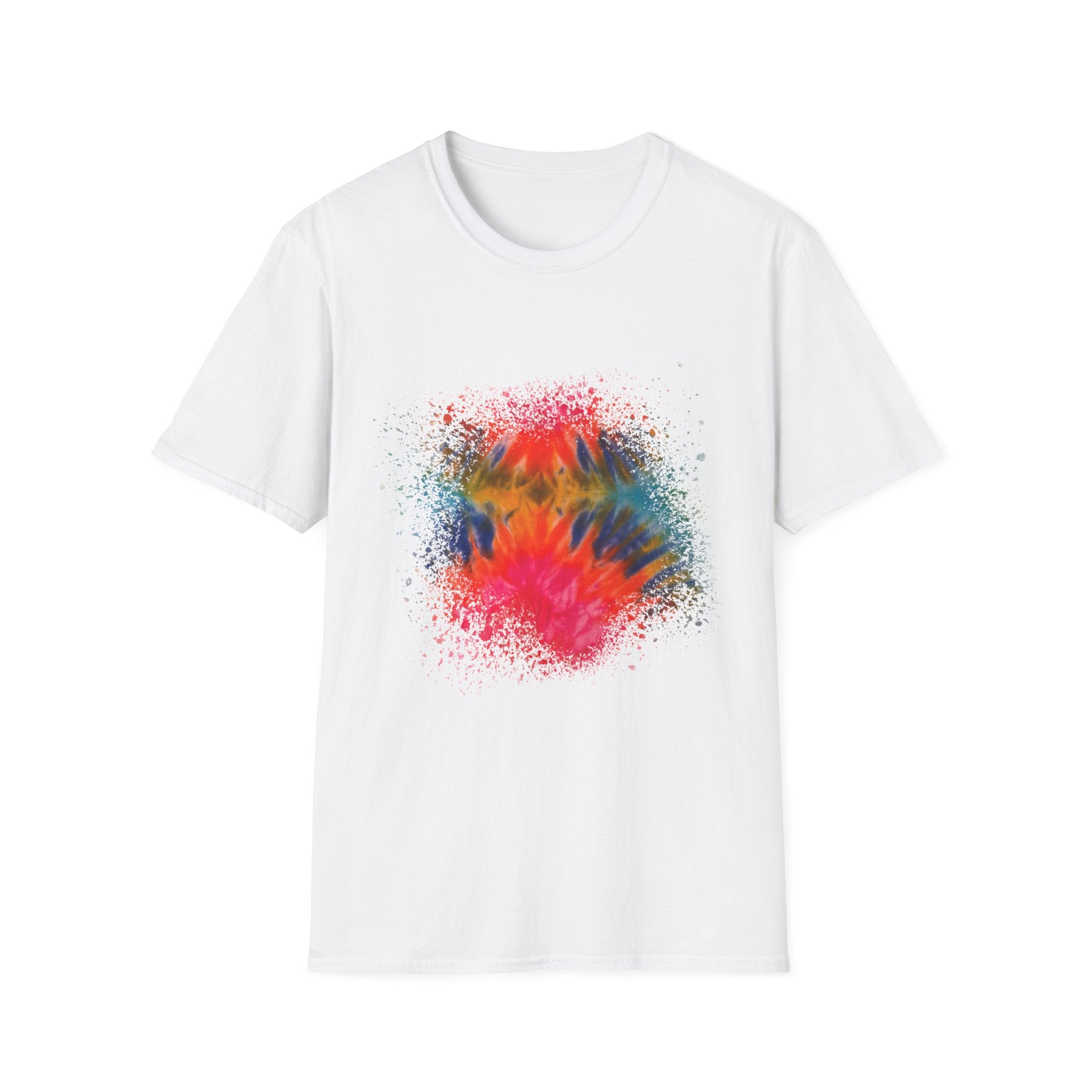 Double Dahlia 2:  Vibrant Splash Art Unisex T-Shirt | Colorful Graphic Tee for Art Lovers | Casual Wear, Gift for Creative Souls, Summer Apparel