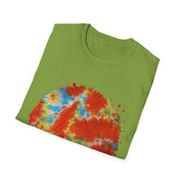 Orange Krush 2:  Tie-Dye Krush Unisex Softstyle T-Shirt, Vibrant Casual Tee, Bohemian Top, Festival Wear, Gift for Music Lovers