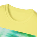 SWAMI: Soft, dreamy sea green/blue Tie-Dye Unisex T-Shirt, Festival Wear, Casual Style, Summer Vibes, Gift for Friends, Eco-Friendly Fashion