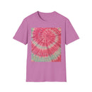 FLAMINGO:  Pink explosion! Colorful Tie-Dye Unisex Softstyle T-Shirt – Perfect for Festivals, Summer Vibes, Casual Outings, Gifts, and Everyday Wear