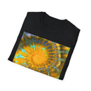 SOLAR PASSION:  Sun inspired tie dye, Boho Spiral Sun T-Shirt - Artistic Graphic Tee for Relaxed Vibes, Festival Wear, Gifts for Creatives, Unisex Tees, Everyday Comfort
