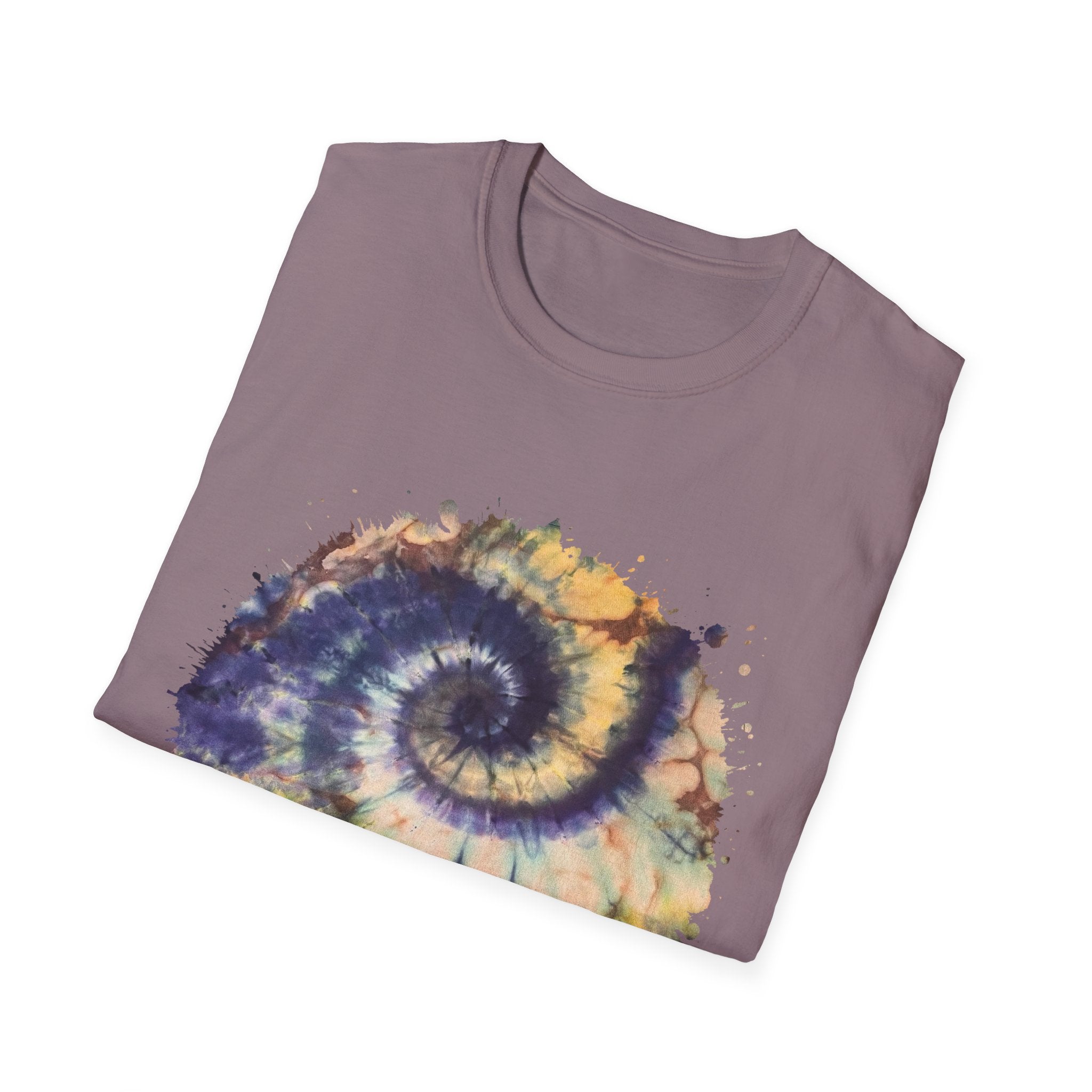Mocha Spider Dance 2:  Spiral Tie-Dye Unisex T-Shirt, Boho Style Tee, Casual Comfort Shirt, Gift for Nature Lovers, Summer Vibes Apparel